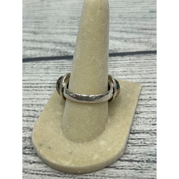 BBJ 925 Sterling Silver Spiny Oyster Turquoise 3-Stone Southwestern Ring Sz 8 - Picture 5 of 10